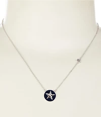 Lauren Ralph Lauren Silver Tone Star Short Pendant Necklace