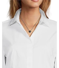 Lauren Ralph Lauren Silver Tone Star Short Pendant Necklace