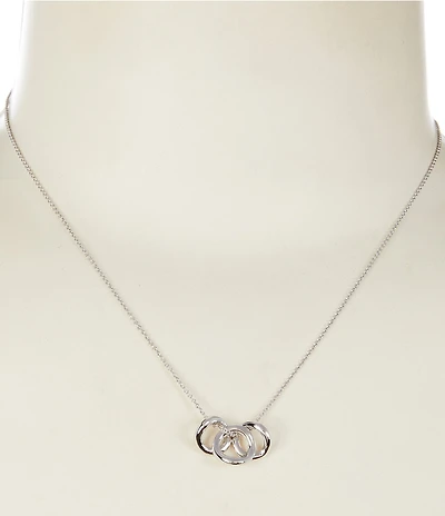 Lauren Ralph Lauren Silver Tone Triple Wave Short Pendant Necklace