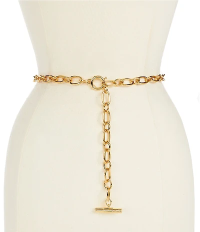 Lauren Ralph Lauren Skinny Metal Chain Link Toggle Belt