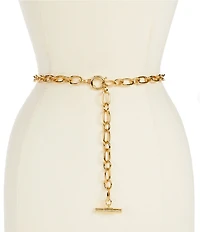 Lauren Ralph Lauren Skinny Metal Chain Link Toggle Belt