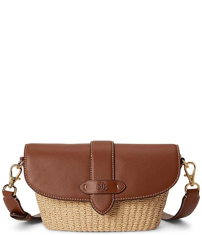 Lauren Ralph Lauren Lynden Small Straw Shoulder Bag