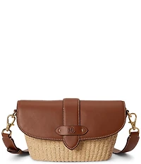 Lauren Ralph Lauren Small Lynden Straw Shoulder Bag