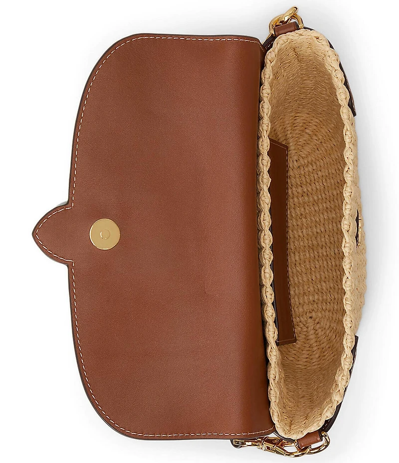 Lauren Ralph Lauren Small Lynden Straw Shoulder Bag