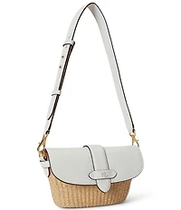 Lauren Ralph Lauren Small Lynden Straw Shoulder Bag