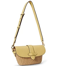 Lauren Ralph Lauren Small Lynden Straw Shoulder Bag
