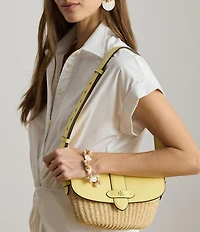 Lauren Ralph Lauren Small Lynden Straw Shoulder Bag