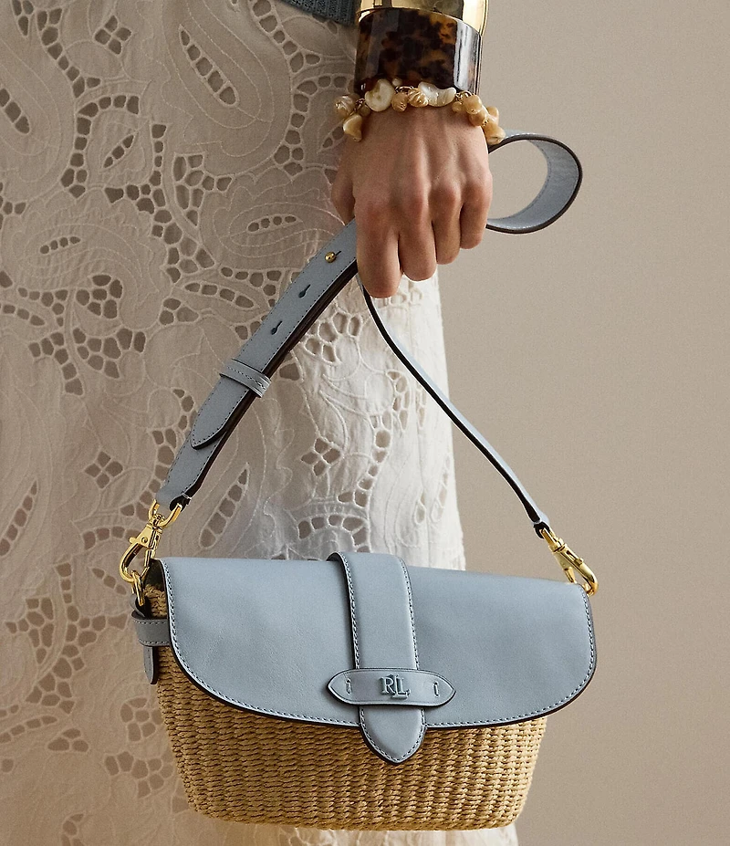 Lauren Ralph Lauren Small Lynden Straw Shoulder Bag