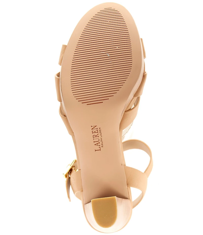 Lauren Ralph Lauren Soffia Nappa Leather Ankle Strap Block Heel Sandals