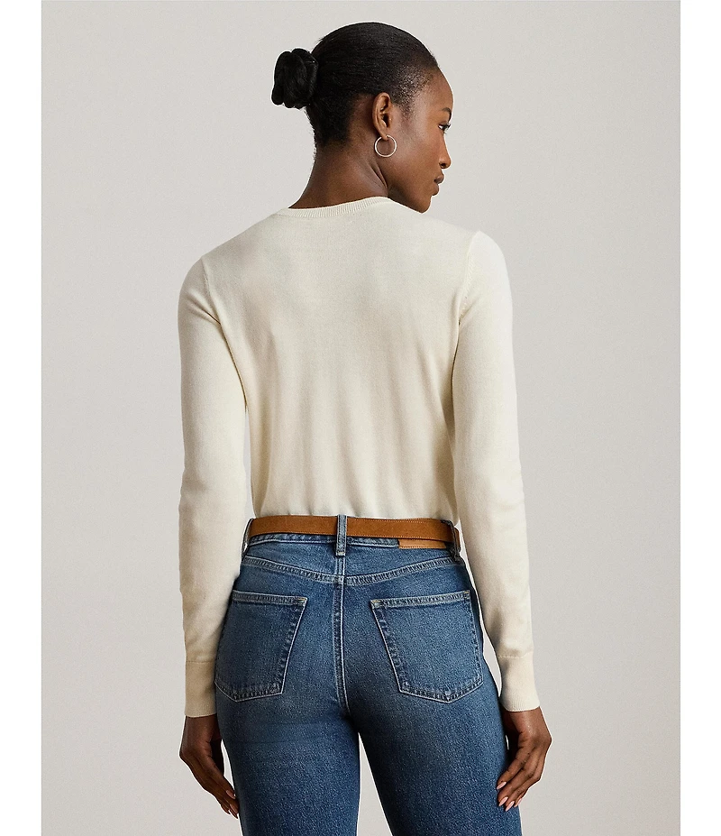 Lauren Ralph Lauren Soft Cotton Blend Crew Neck Long Sleeve Sweater