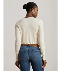 Lauren Ralph Lauren Soft Cotton Blend Crew Neck Long Sleeve Sweater