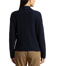 Lauren Ralph Lauren Soft Wool Blend Johnny Collar Long Sleeve Polo Sweater