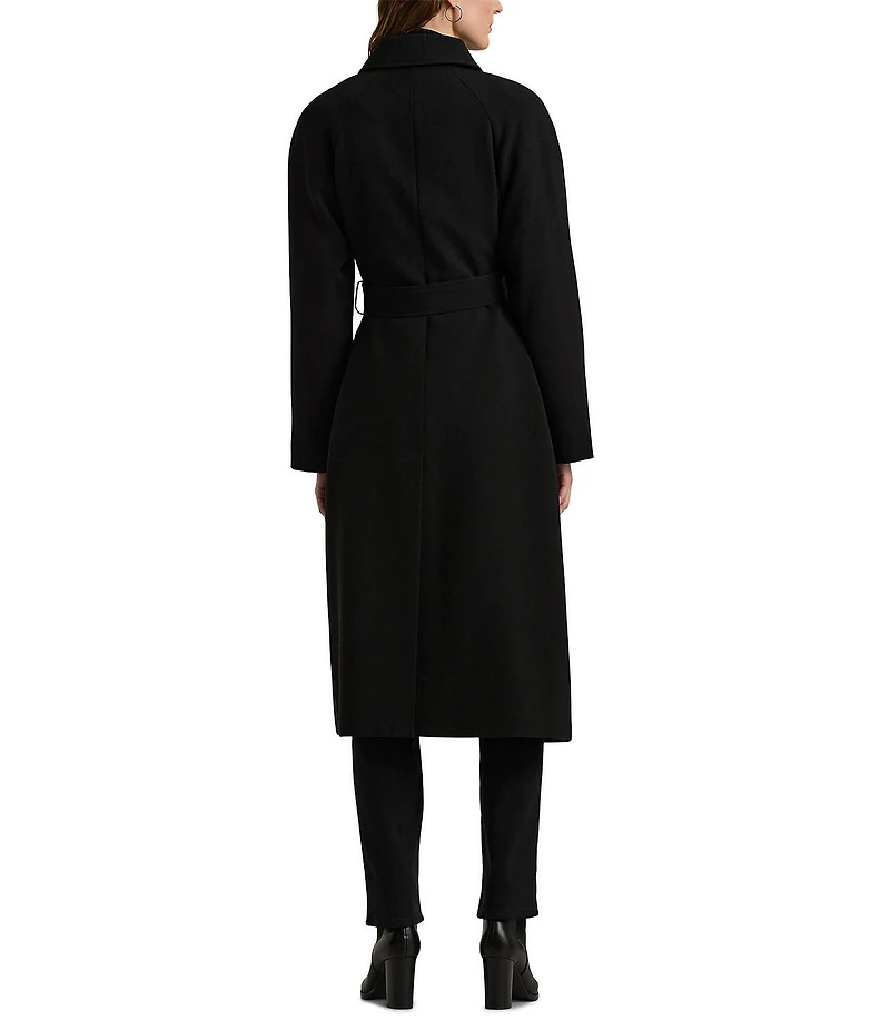 Lauren Ralph Lauren Solid Crepe Notch Collar Single Breasted Coat