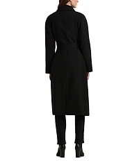 Lauren Ralph Lauren Solid Crepe Notch Collar Single Breasted Coat
