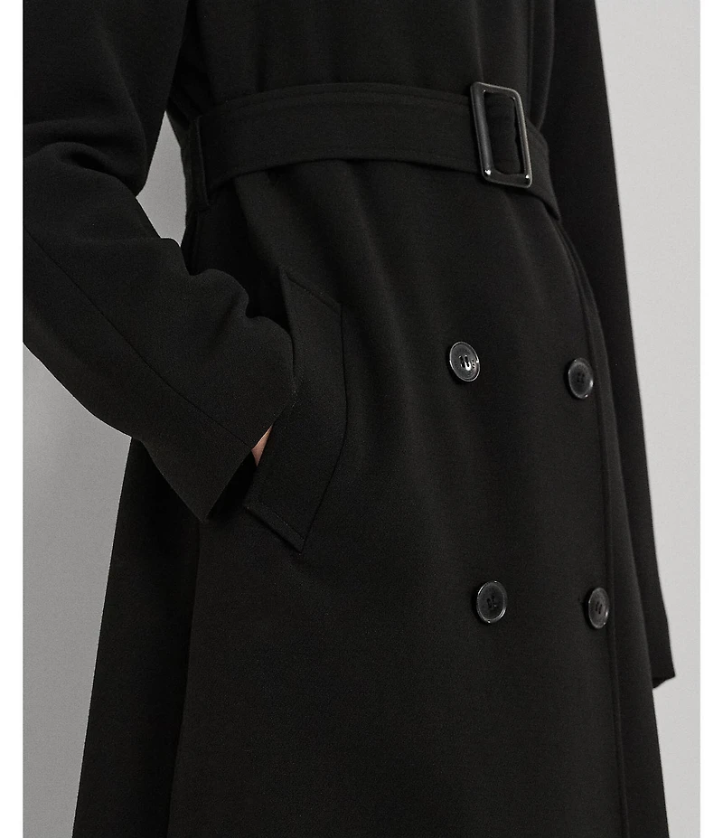 Lauren Ralph Lauren Solid Crepe Notch Collar Single Breasted Coat