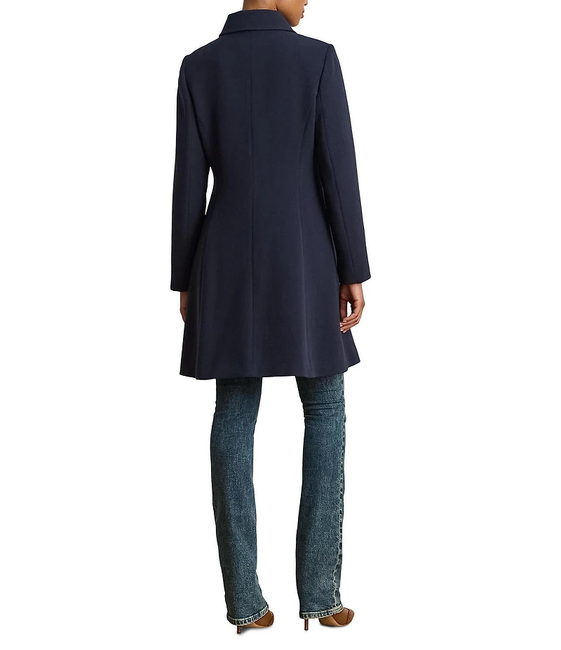 Lauren Ralph Lauren Solid Crepe Notch Collar Single Breasted Coat