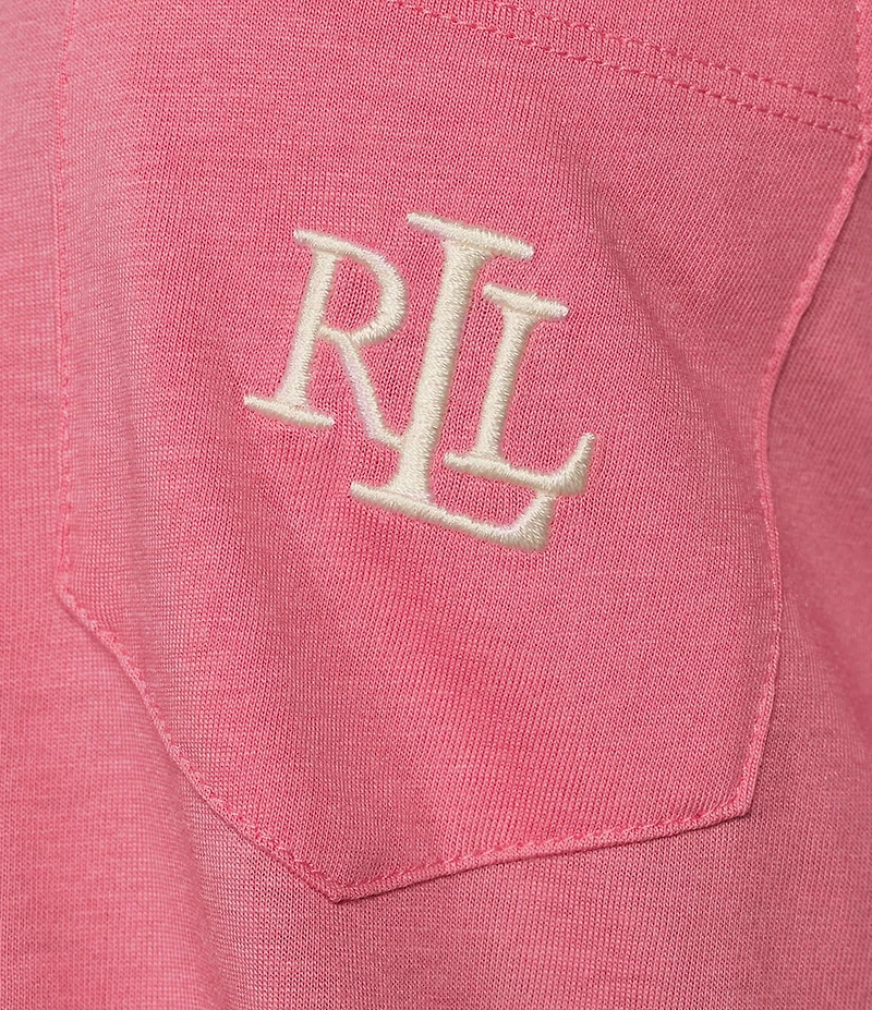 Lauren Ralph Lauren Solid Long Sleeve Notch Collar Long Pant Jersey Knit Pajama Set