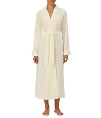 Lauren Ralph Lauren Solid Long Sleeve Shawl Collar Velvet Long Robe
