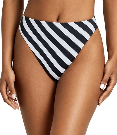 Lauren Ralph Lauren Speed Stripe High Leg Swim Bottom