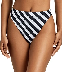 Lauren Ralph Lauren Speed Stripe High Leg Swim Bottom