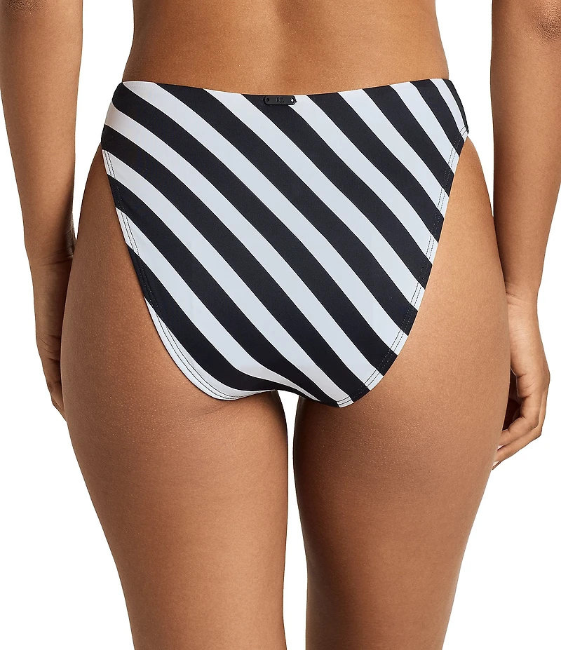 Lauren Ralph Lauren Speed Stripe High Leg Swim Bottom