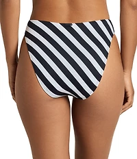Lauren Ralph Lauren Speed Stripe High Leg Swim Bottom