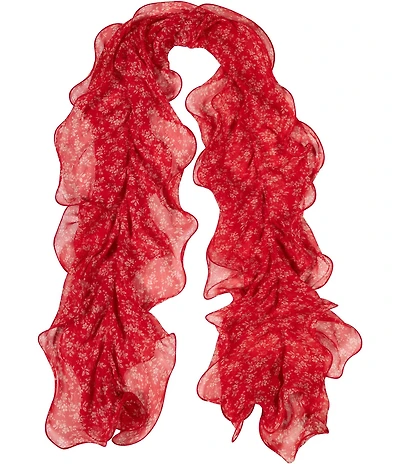 Lauren Ralph Lauren Spring Ditsy Double Ruffle Oblong Scarf
