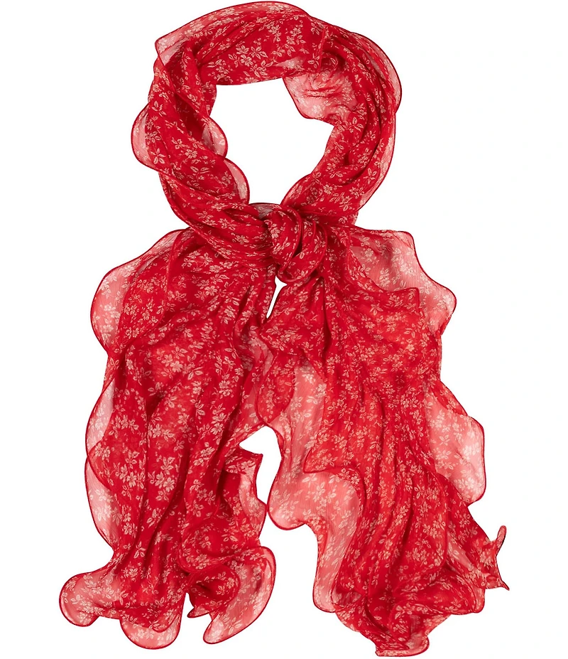 Lauren Ralph Lauren Spring Ditsy Double Ruffle Oblong Scarf