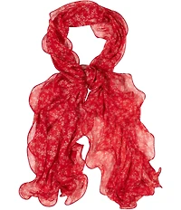 Lauren Ralph Lauren Spring Ditsy Double Ruffle Oblong Scarf