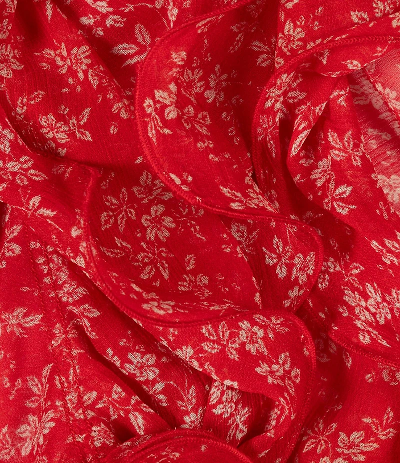 Lauren Ralph Lauren Spring Ditsy Double Ruffle Oblong Scarf