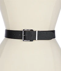 Lauren Ralph Lauren Square 1.25#double; Reversible Crosshatch Leather Belt