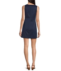 Lauren Ralph Lauren Square Neck Sleeveless Button Front Sheath Dress