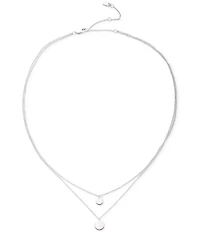 Lauren Ralph Lauren Sterling Silver 2 Row Disc Short Pendant Necklace