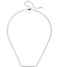Lauren Ralph Lauren Sterling Silver Logo Linear Bar Collar Necklace