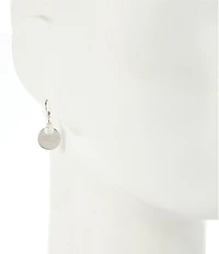 Lauren Ralph Lauren Sterling Silver Logo Pearl Drop Earrings