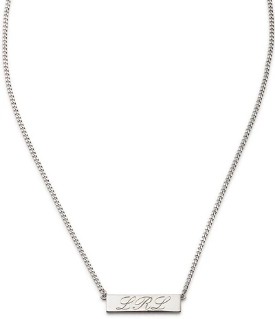 Lauren Ralph Lauren Sterling Silver Script Logo Frontal Collar Necklace