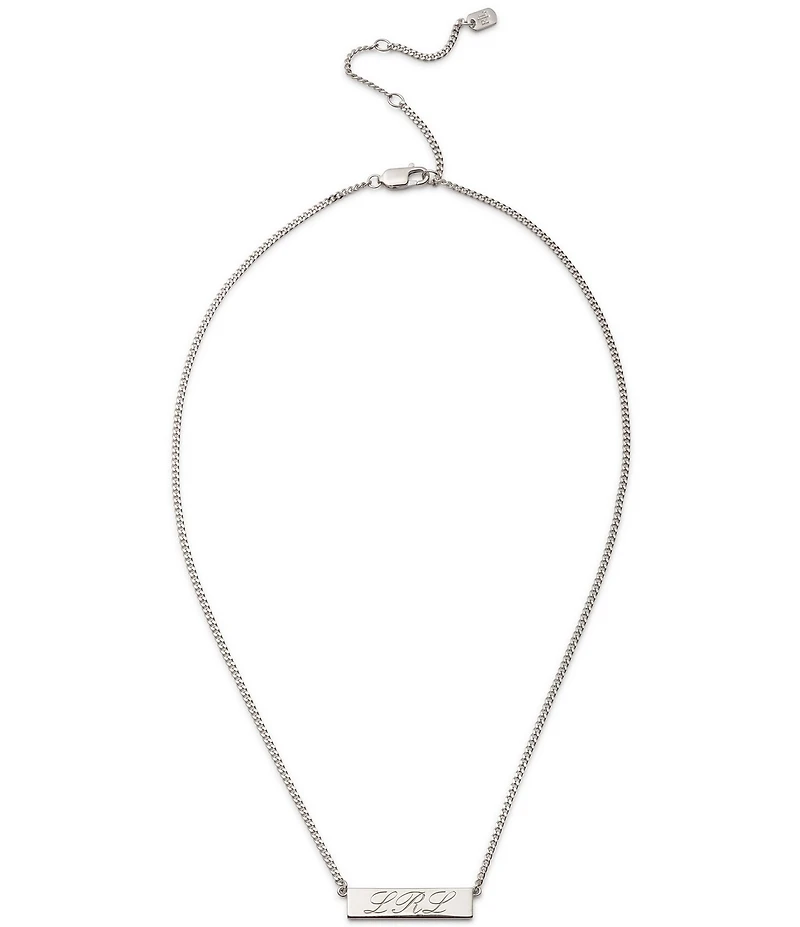 Lauren Ralph Lauren Sterling Silver Script Logo Frontal Collar Necklace