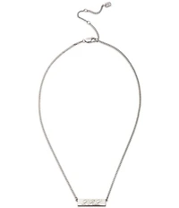Lauren Ralph Lauren Sterling Silver Script Logo Frontal Collar Necklace