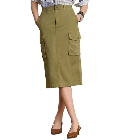 Lauren Ralph Lauren Stretch Chino Cargo Pencil Skirt