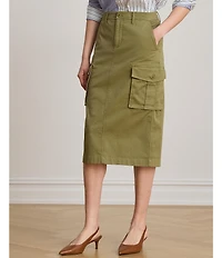 Lauren Ralph Lauren Stretch Chino Cargo Pencil Skirt