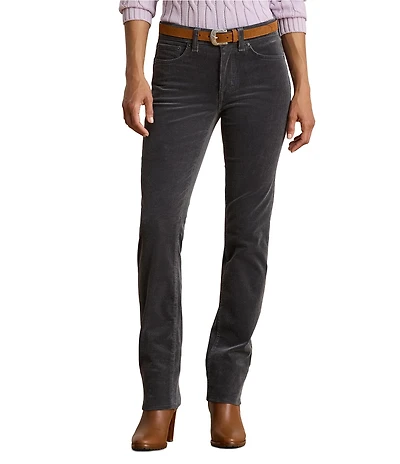 Lauren Ralph Lauren Stretch Corduroy Mid Rise Straight Leg Pants