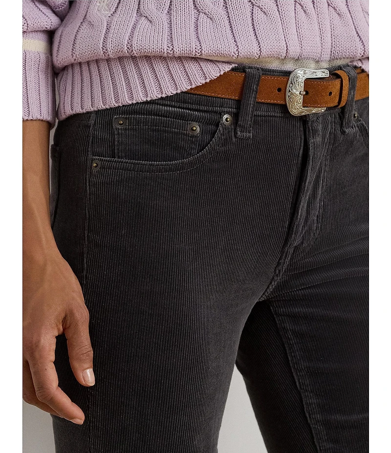 Lauren Ralph Lauren Stretch Corduroy Mid Rise Straight Leg Pants