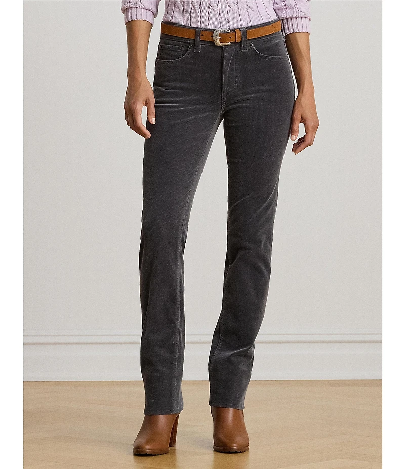 Lauren Ralph Lauren Stretch Corduroy Mid Rise Straight Leg Pants