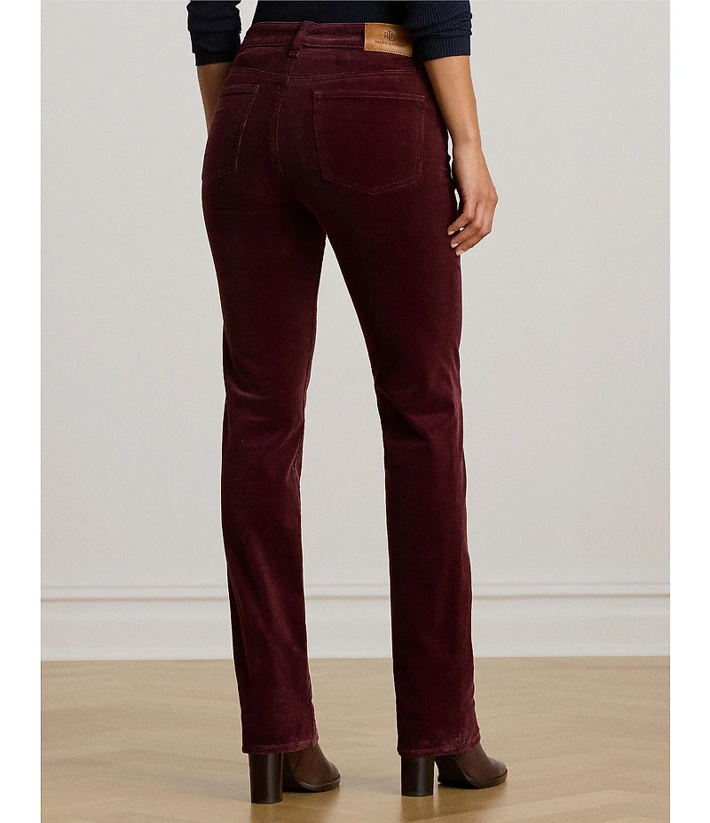 Lauren Ralph Lauren Stretch Corduroy Mid Rise Straight Leg Pants