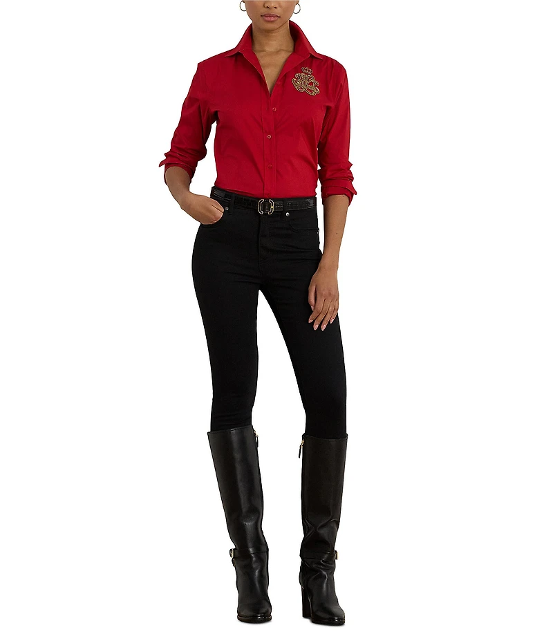 Lauren Ralph Lauren Stretch Cotton-Blend Button Down Shirt