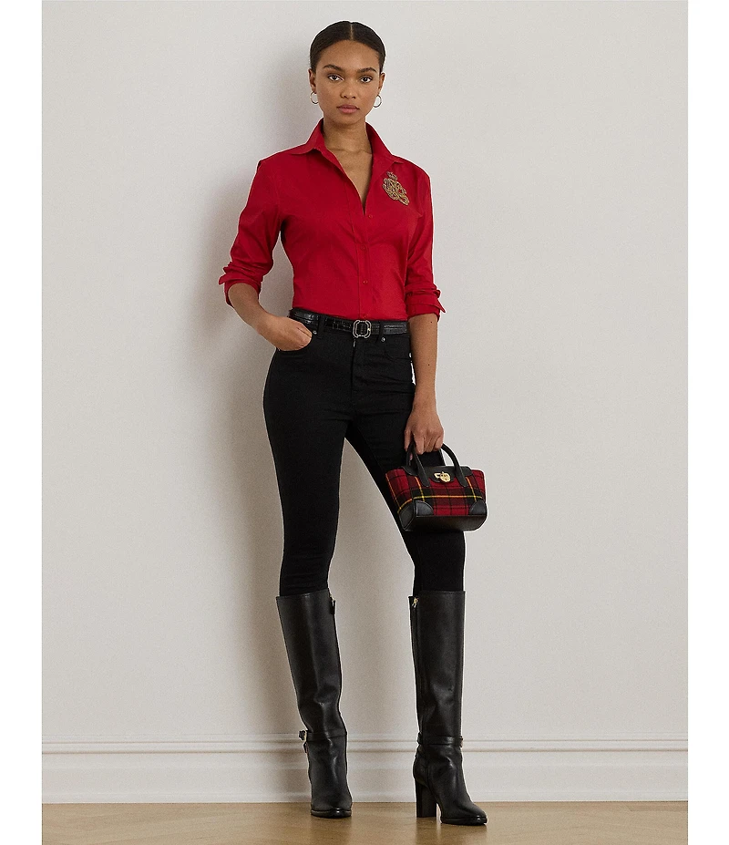 Lauren Ralph Lauren Stretch Cotton-Blend Button Down Shirt