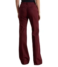Lauren Ralph Lauren Stretch Cotton Chino High Rise Flare Leg Pants