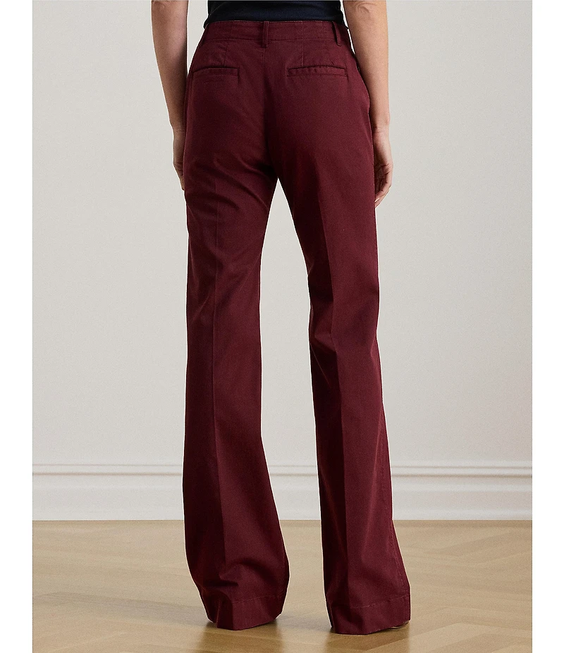 Lauren Ralph Lauren Stretch Cotton Chino High Rise Flare Leg Pants