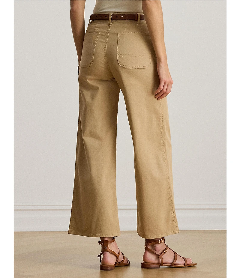 Lauren Ralph Lauren Stretch Cotton Chino Wide-Leg Cropped Pants