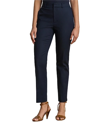 Lauren Ralph Lauren Stretch Cotton High Rise Straight Leg Ankle Pants